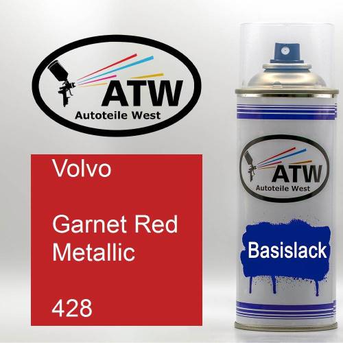 Volvo, Garnet Red Metallic, 428: 400ml Sprühdose, von ATW Autoteile West.